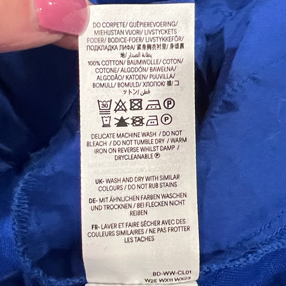 Boden royal blue Carla linen wide leg sleeveless jumpsuit size 10P - Picture 9 of 9